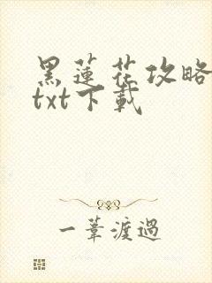 黑莲花攻略手册txt下载