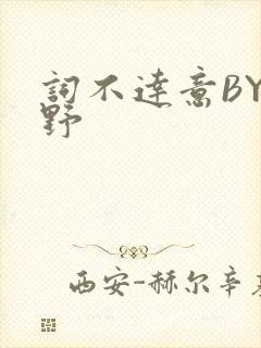 词不达意BY咩野