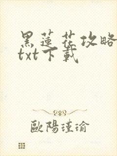 黑莲花攻略手册txt下载