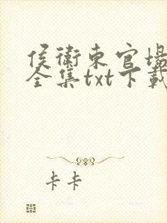 侯卫东官场笔记全集txt下载