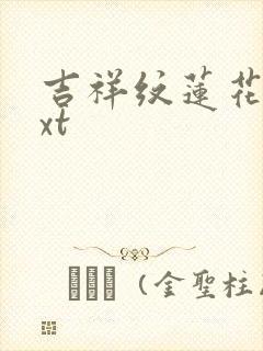 吉祥纹莲花楼txt