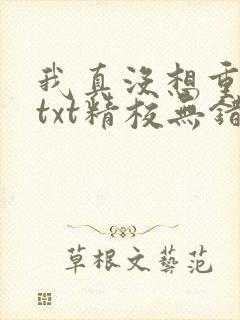 我真没想重生啊txt精校无错版