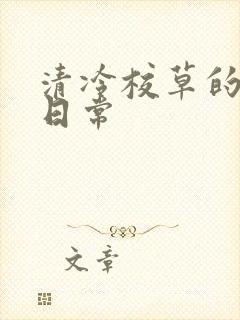 清冷校草的抹布日常