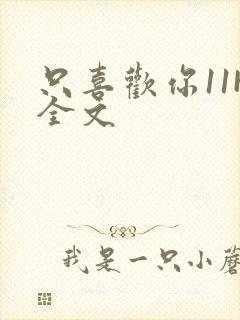 只喜欢你11H全文