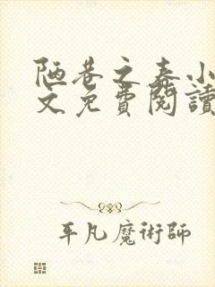 陋巷之春小说全文免费阅读封面