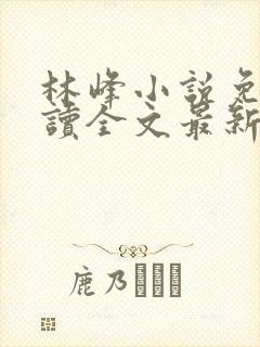 林峰小说免费阅读全文最新章节