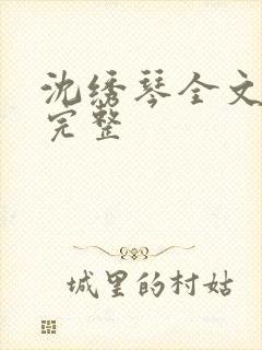 沈绣琴全文阅读完整