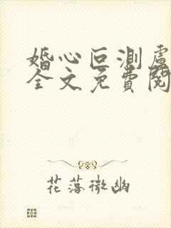 婚心叵测卢丹妮全文免费阅读小说