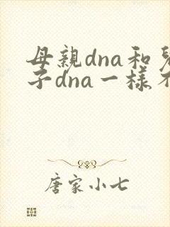 母亲dna和儿子dna一样不