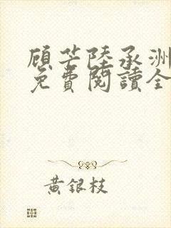 顾芒陆承洲小说免费阅读全文免费阅读下载