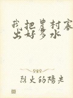 我把农村寡妇日出好多水