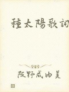 种太阳歌词