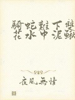 骑蛇难下双金银花水中泥鳅双男主