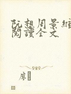 阮想周景维免费阅读全文