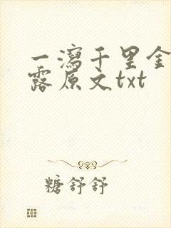 一泻千里金银花露原文txt