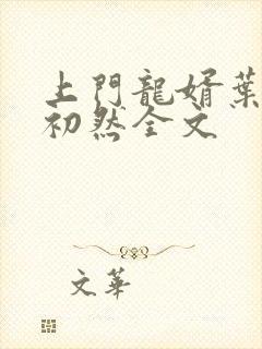 上门龙婿叶辰萧初然全文