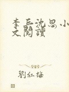 李兵沈思小说全文阅读