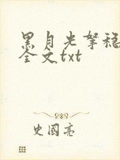 黑月光拿稳小说全文txt