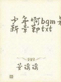 少年啊bgm最新章节txt