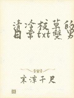 清冷校草的抹布日常txt双男主