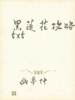 黑莲花攻略手册txt