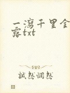 一泻千里金银花露txt