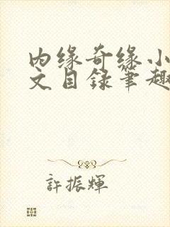 内缘奇缘小说全文目录笔趣阁