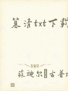 篡清txt下载