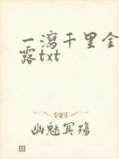 一泻千里金银花露txt