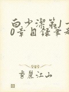 白少洁第1一40章目录笔趣阁