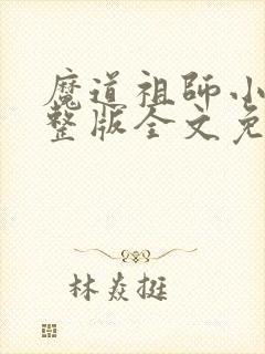 魔道祖师小说完整版全文免费阅读下载