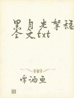 黑月光拿稳小说全文txt