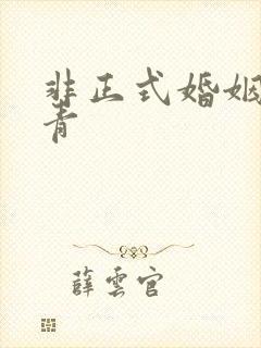 非正式婚姻雾里青