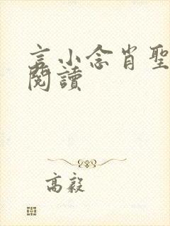 言小念肖圣免费阅读