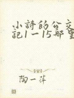 小诗的公交车日记1一15哪里能看