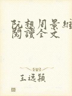 阮想周景维免费阅读全文