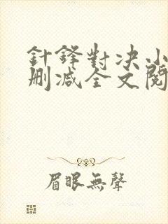 针锋对决小说未删减全文阅读