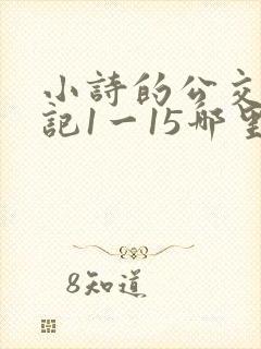 小诗的公交车日记1一15哪里能看