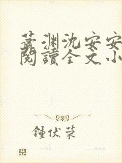 萧渊沈安安免费阅读全文小说