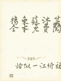 杨东苏沐芸小说全本免费阅读下载