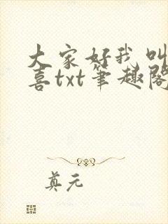 大家好我叫林小喜txt笔趣阁