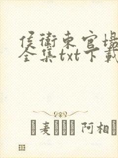 侯卫东官场笔记全集txt下载