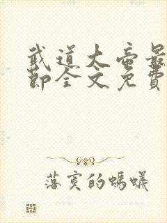 武道大帝最新章节全文免费阅读