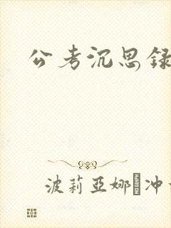 公考沉思录