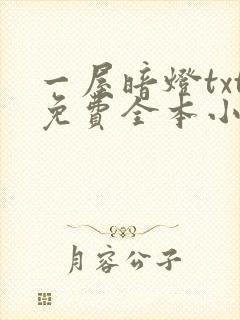 一屋暗灯txt免费全本小说电子书