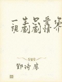 一生只爱你 电视剧剧情介绍