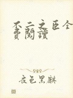 不二之臣全文免费阅读