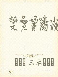 极品妈咪小说全文免费阅读