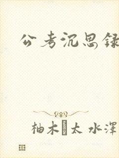 公考沉思录