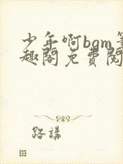 少年啊bgm笔趣阁免费阅读全文下载